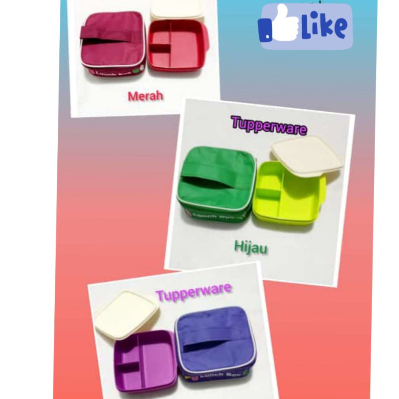Set bekal makan Tupperware / tas dan kotak makan bersekat Tupperware