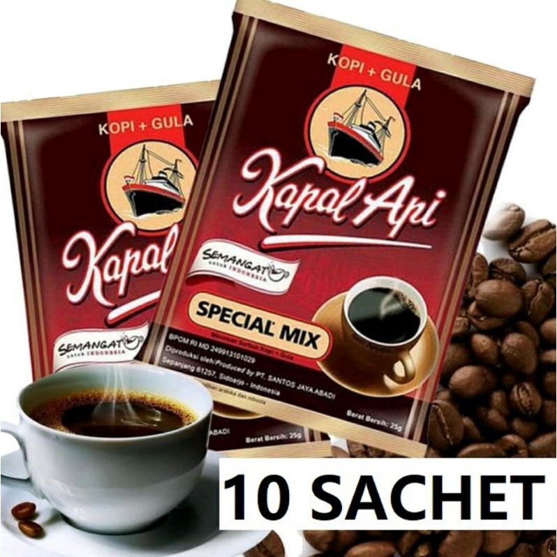 

Kopi kapal api SPECIAL mix/ Kopi instan, isi 10 sachet