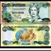 UANG KUNO UANG ASING BAHAMAS 1/2 DOLLQR LAMA GRESS/UNC