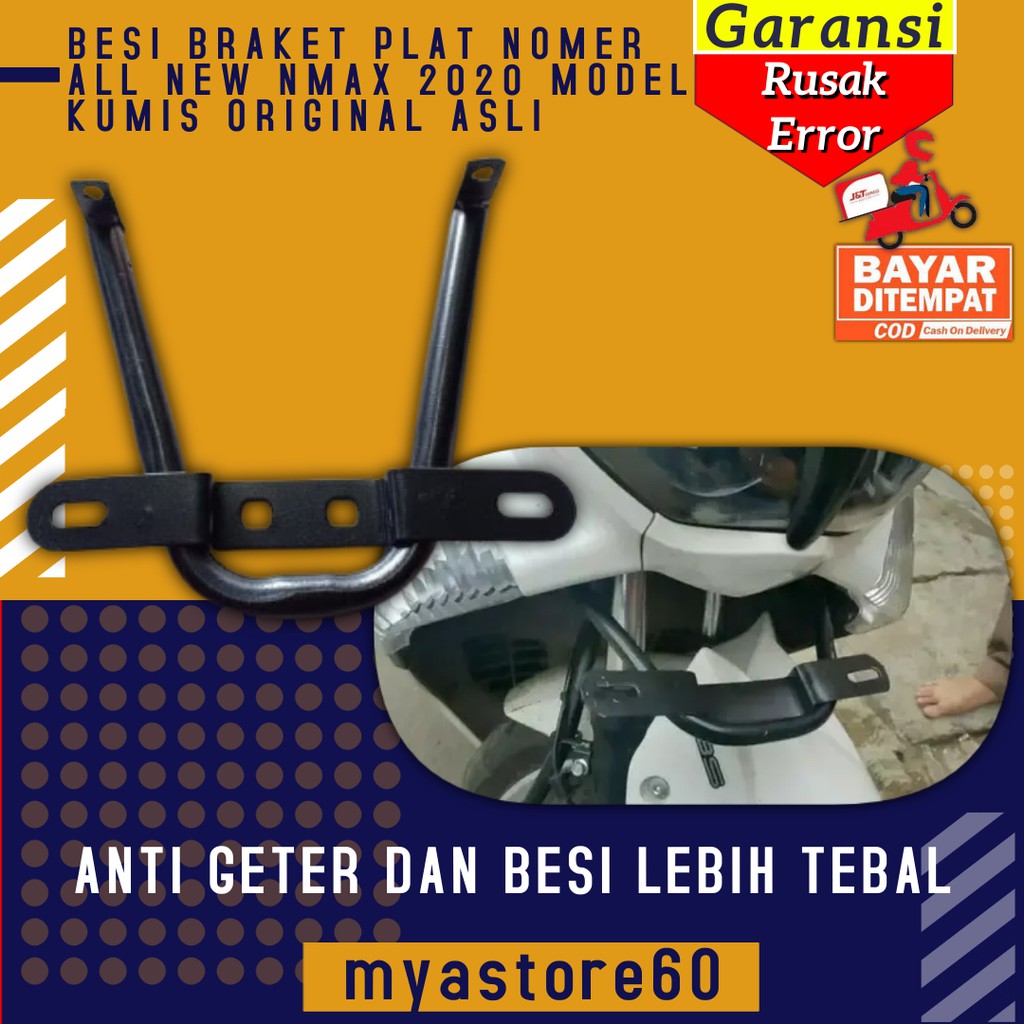 BESI BRAKET BRACKET TATAKAN DUDUKAN PLAT NOMER ALL NEW YAMAHA NMAX 2020 MODEL KUMIS ORIGINAL ASLI