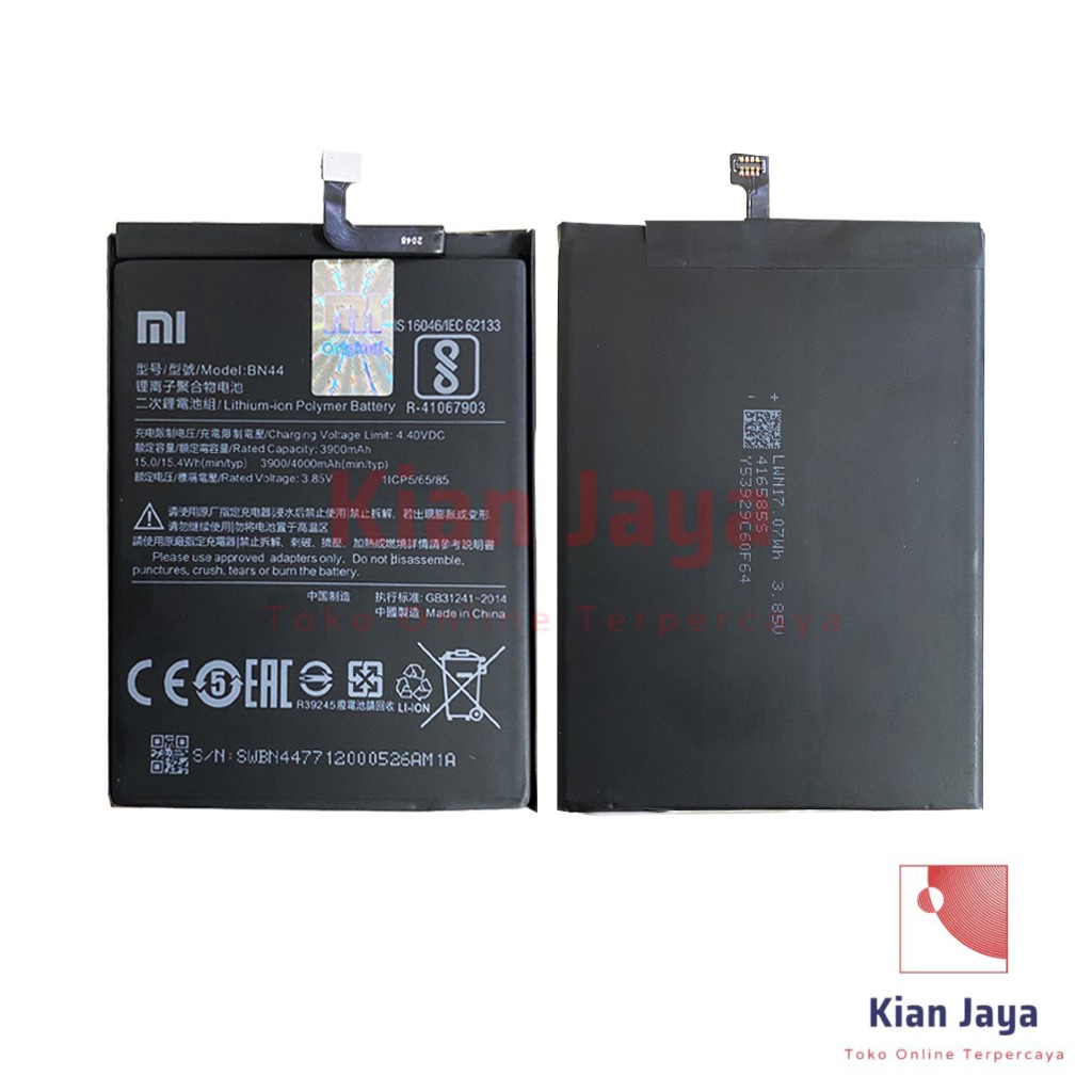 [Garansi 100% Ori] Baterai Xiaomi Redmi 5 Plus / Redmi 5+ BN44 Batre Batrai Battery Hp Xiao Mi Xiomi BN 44 Original