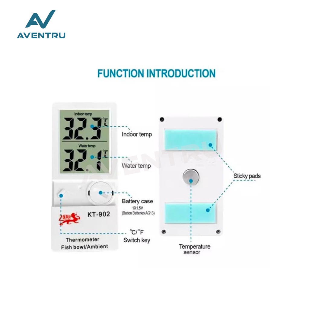 Thermometer Termometer Pengukur Suhu Aquarium Digital LCD Indoor KT902