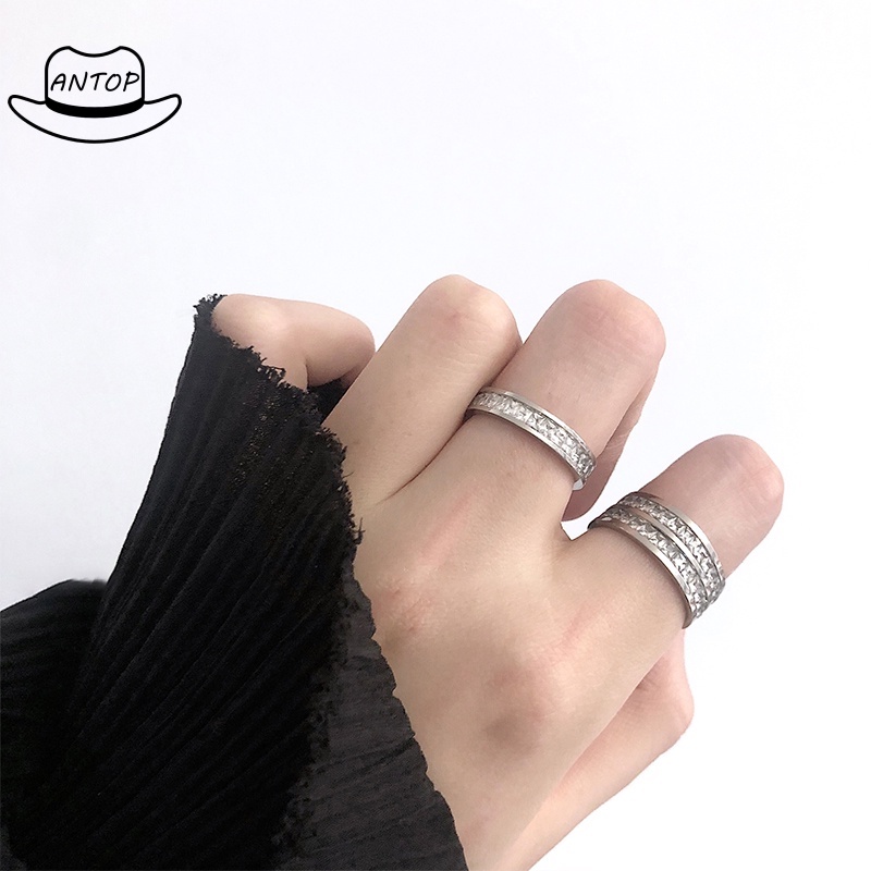 Cincin Titanium Wanita Anti Karat Fashion Korea Aksesoris Mode ANTOP