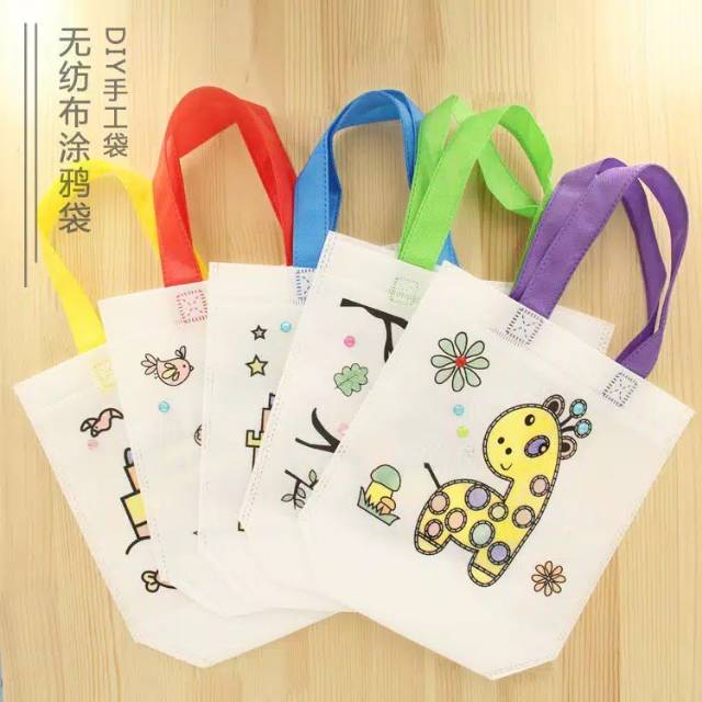 Mewarnai goodie bag sendiri DIY tas anak kids toodler birthday child mainan edukasi education toys tas kado