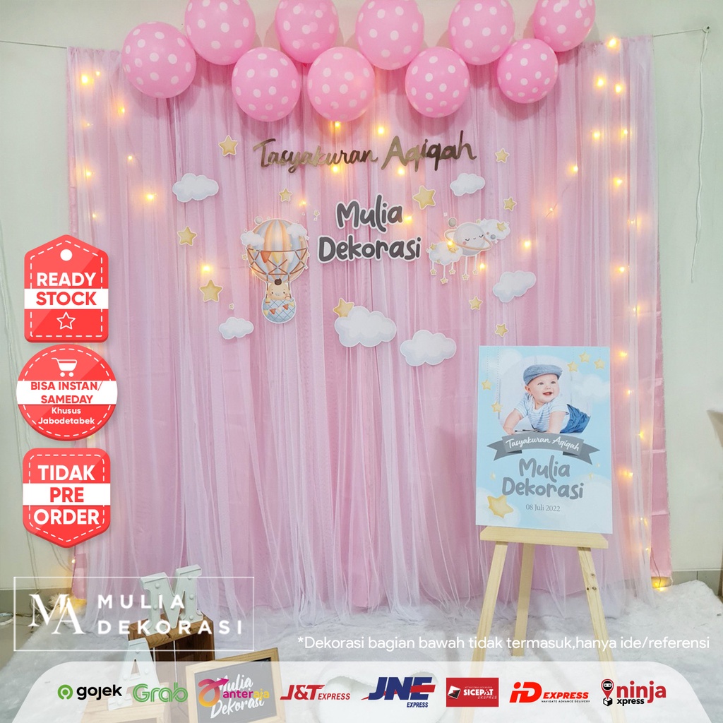 Dekorasi Backdrop Photobooth Syukuran Tasyakuran Aqiqah Ulang Tahun Khitan Anak 4 7 Bulanan Paket ABB