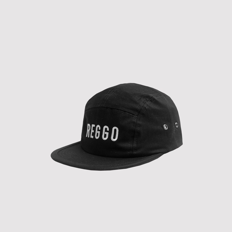 [REGGO] Topi 5 Panel BLACK