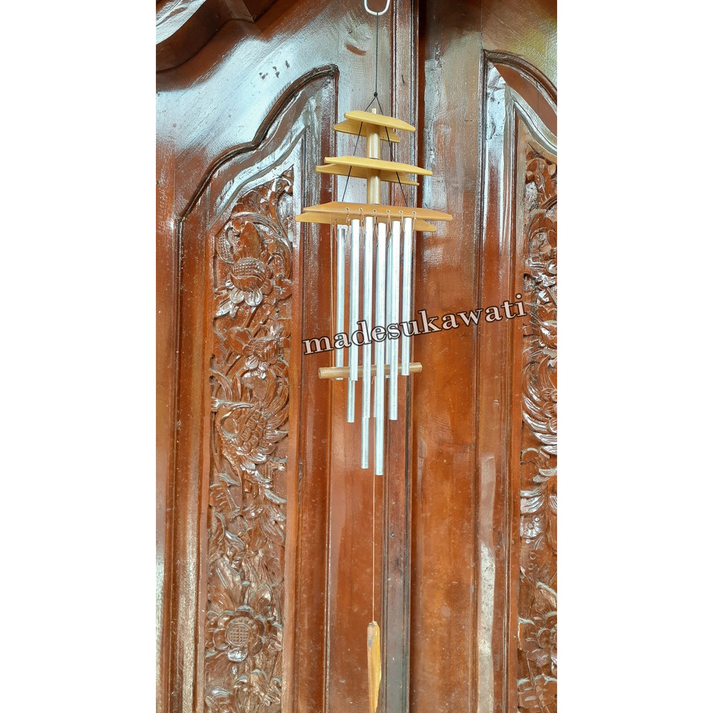 Krincingan wind chime Lonceng nyaring bel bambu aluminium kerajinan tradisional