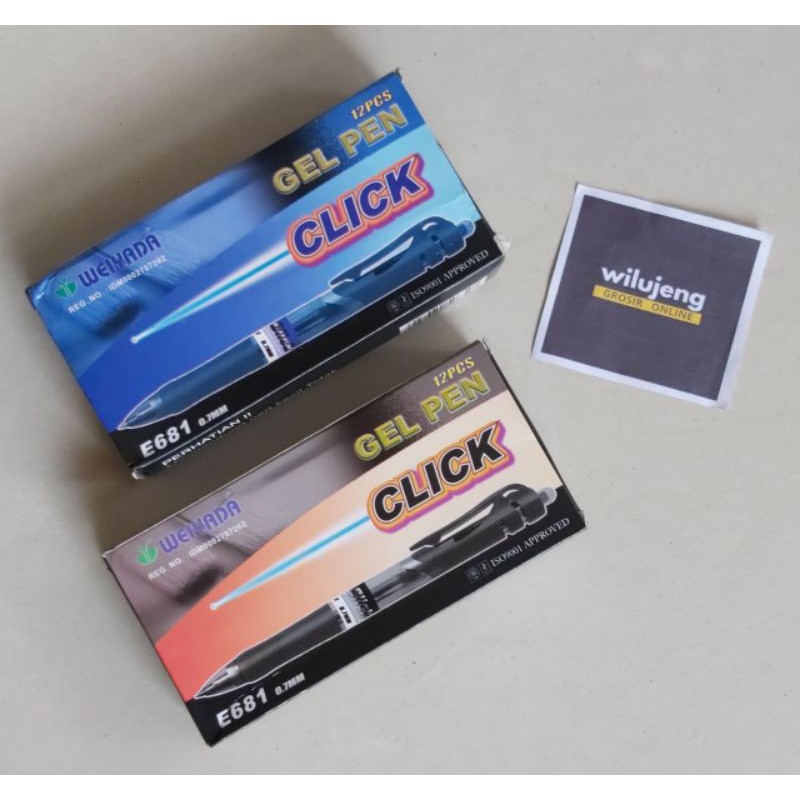 

Pulpen Click E681 Weiyada Gel Pen 0.7 Hitam / Biru (pcs)