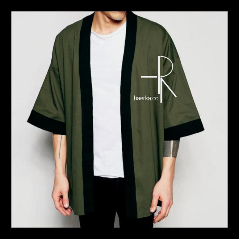 PROMO KIMONO PRIA  CARDIGAN PRIA  HIJAU JAKET VEST 