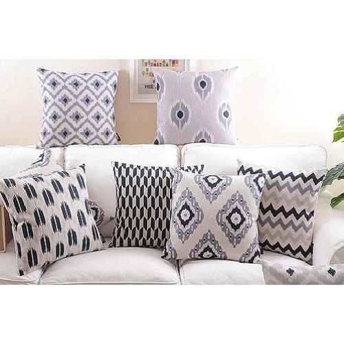 Toala Sarung Bantal Dekorasi Sofa Cushion Motif Hitam Putih - T0470