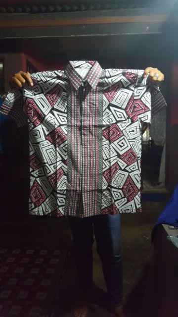 Bswart Batik Hrb026 Kenongo Hem Pendek Padi Pekalongan M L Xl Batik Pria Murah Modern Grosir