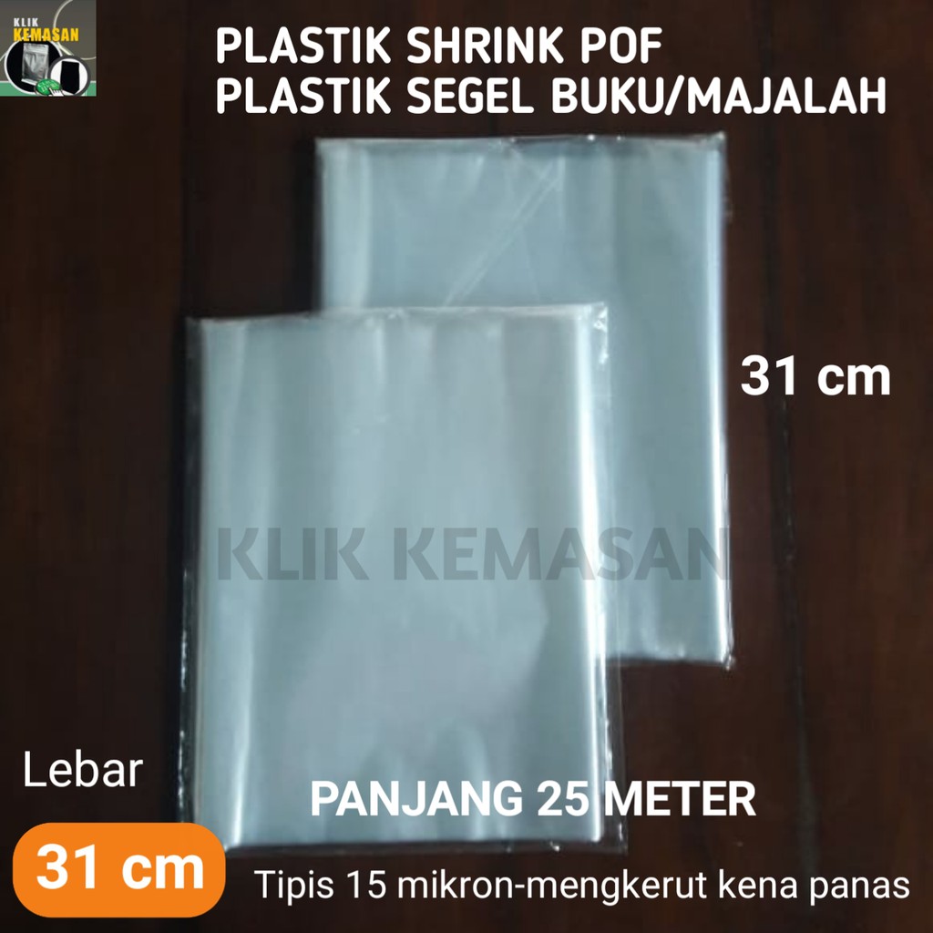 

PLASTIK SHRINK POF 31CM 25METER/PLASTIK SEGEL PLASTIK BUKU MAJALAH