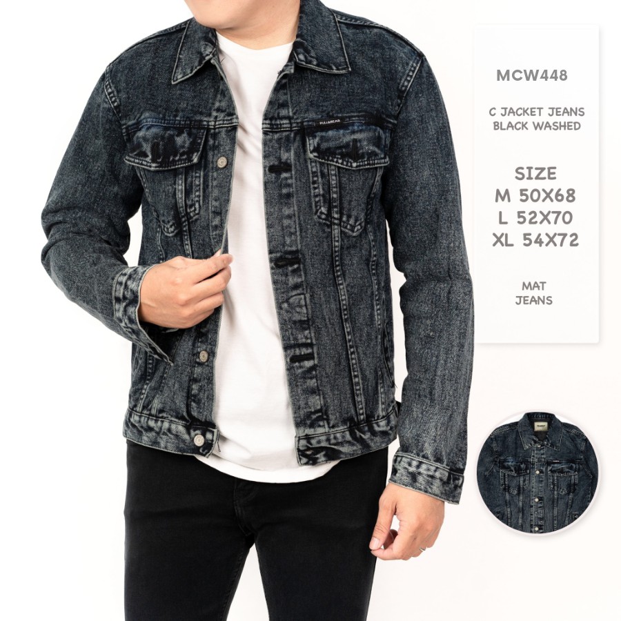 jaket jeans pria pull and bear