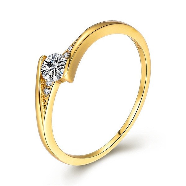 Cincin Perak 925 Asli Cincin Perak untuk Wanita Emas Diamond Pernikahan Cincin Fashion Aksesoris Perhiasan/Perempuan Cincin