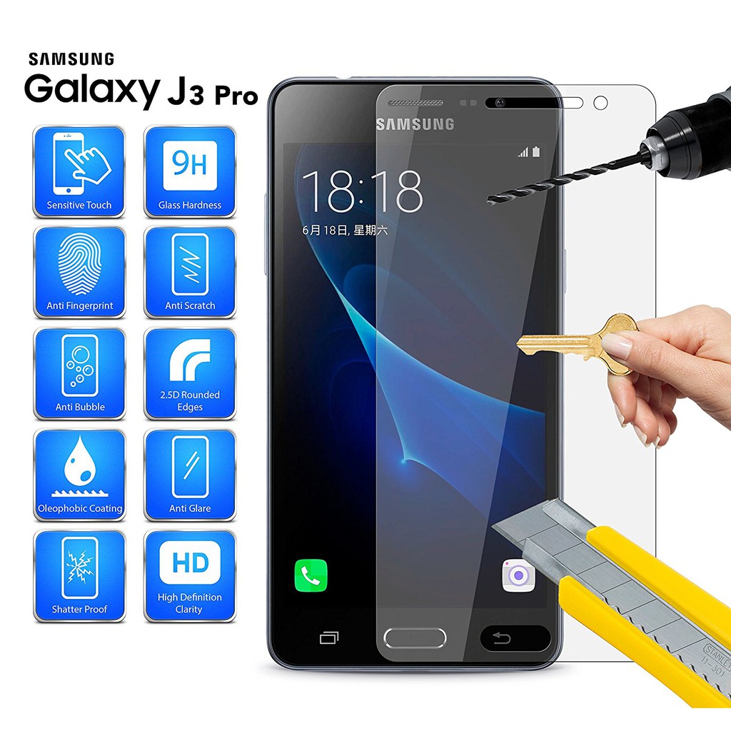 Tempered Glass Samsung Galaxy J2 Pro 18 J3 Pro 16 J3 Pro 17 J5 Pro J7 Pro Anti Gores Kaca Shopee Indonesia