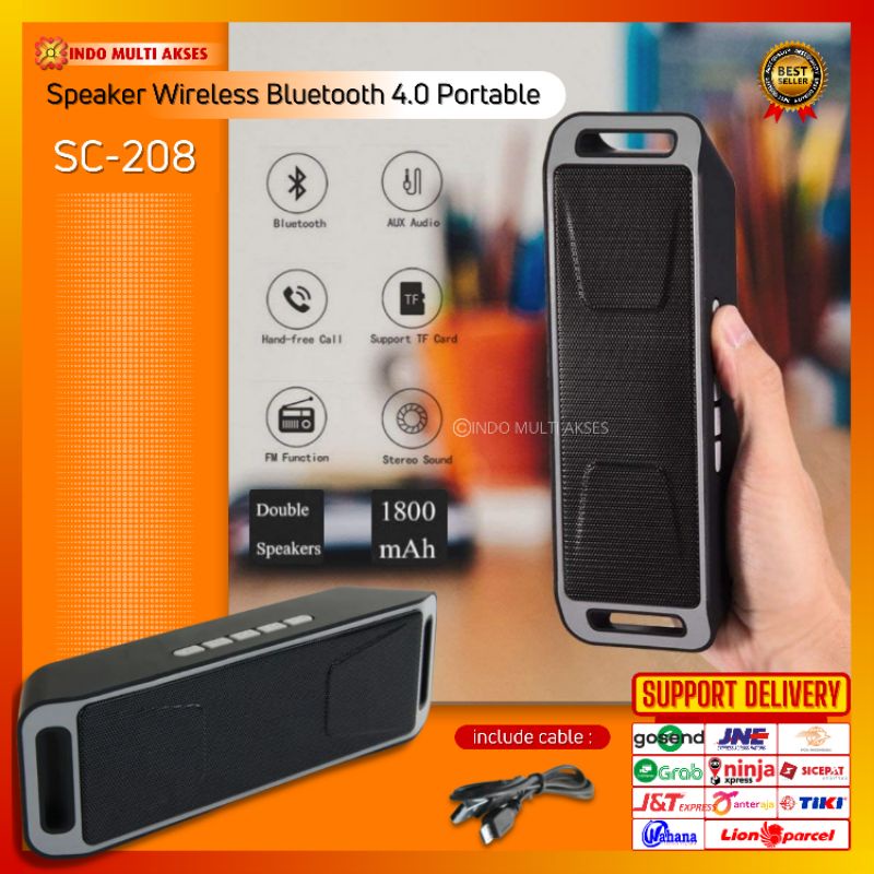 Speaker bluetooth wireless stereo 2 mega bass music box ORI SC 208