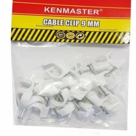 Kenmaster Cable Clip 9mm isi 35 pcs - Klem Kabel Paku Klem Nail Claim