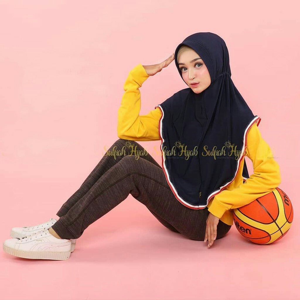 Khimar Kerut Jersey Sporty SERIES/Jilbab Instan