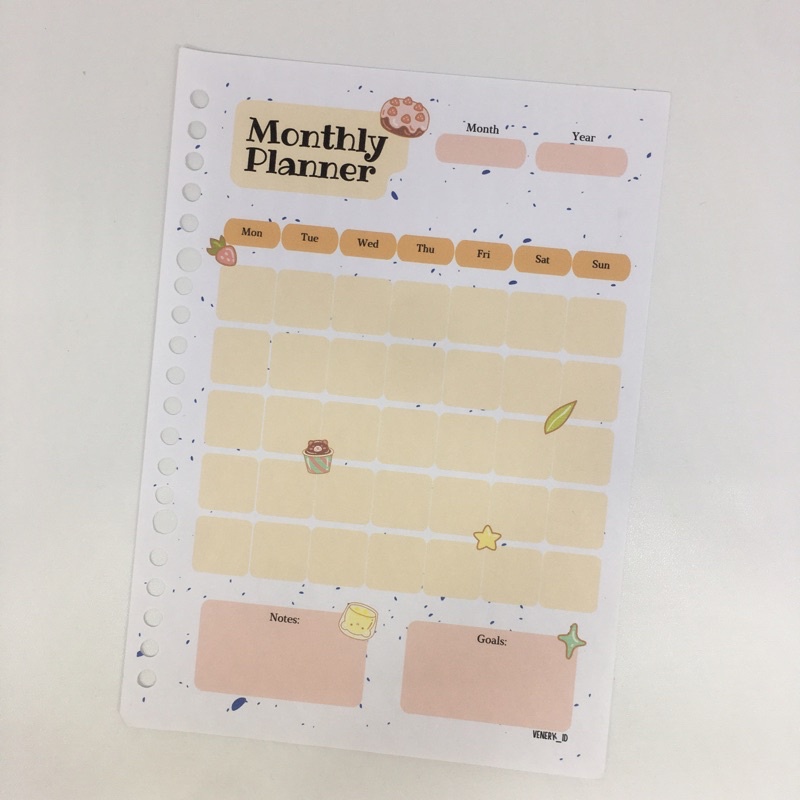 

Bullet Joural Monthly Planner || Kertas Binder A5 || Jadwal bulanan