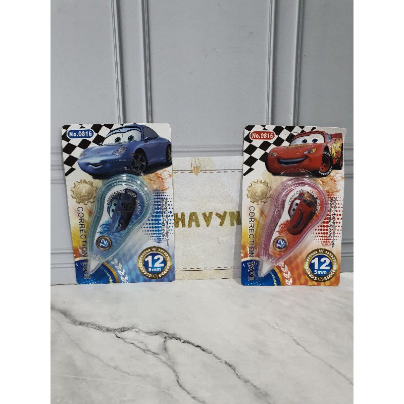 TIPEX ROLL/correction tape/tip-ex kertas/tipe-x karakter lucu kecil-Cars 12M