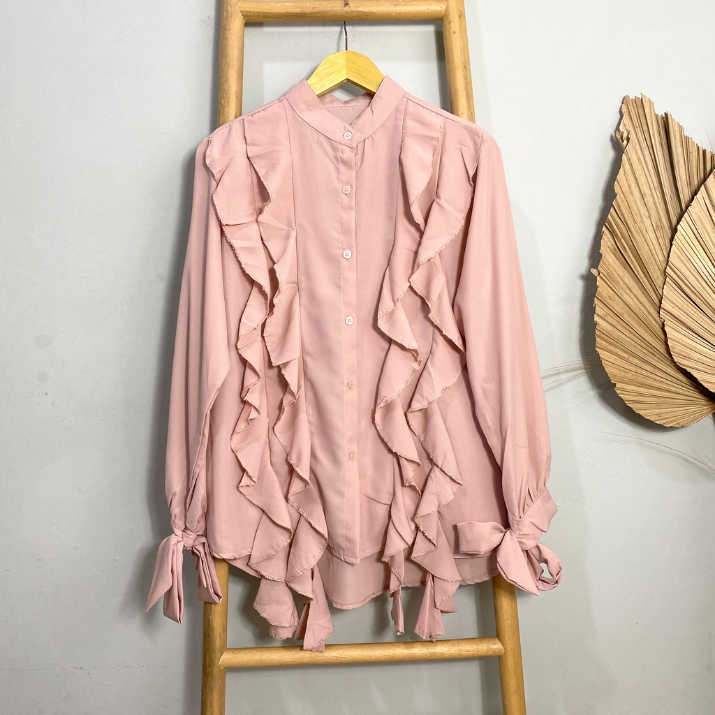 KEMEJA REMPEL VANIA WOLFIS PREMIUM BLOUSE SHIRT KOREA BTS B603 CO