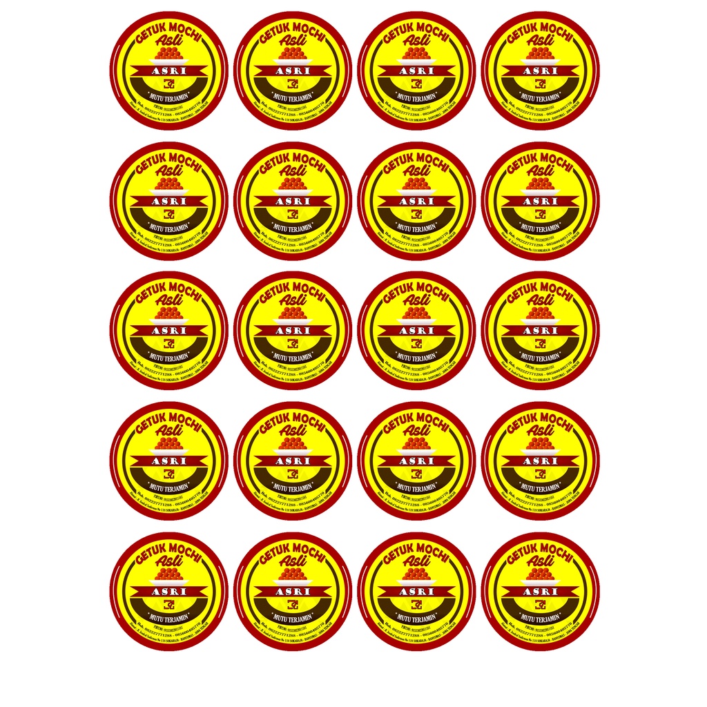 

Stiker label produk makanan Doff/HVS
