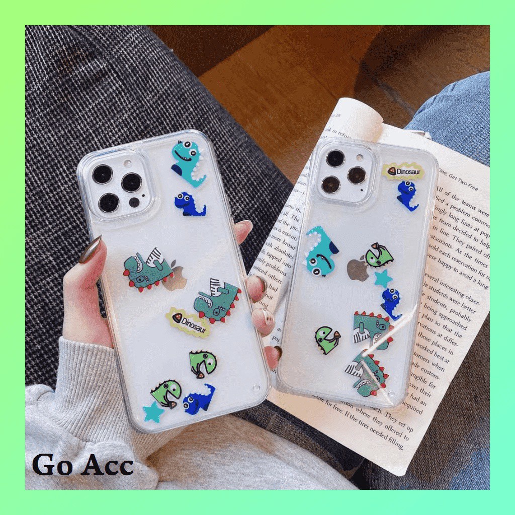 Dino Soft case Air Glitter Iphone 6 6s 7 8 SE 6+ 6s+ 7+ 8+ X Xs Xr Xs Max 11 12 13 Pro FH04