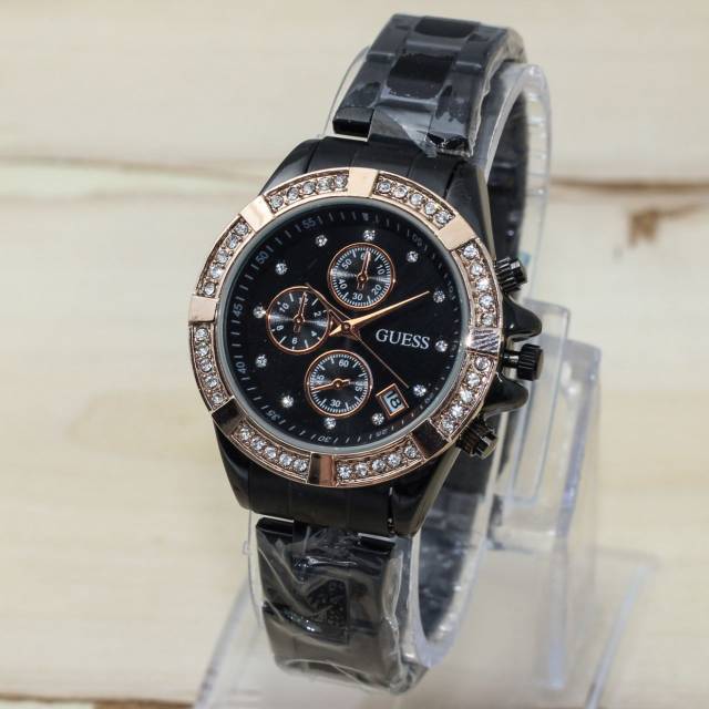 Jam Tangan Wanita Guess Diamond Rantai Chrono Variasi