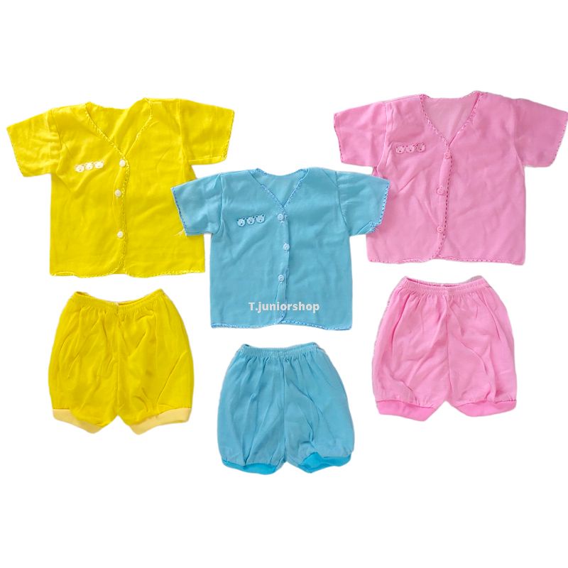 BAJU PENDEK BAYI NEWBORN WARNA POLOS/BAJU BAYI NEWBORN PENDEK WARNA POLOS