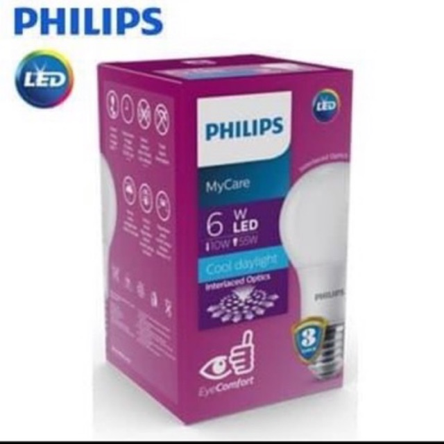 BOLA LAMPU PHILIPS LED MYCARE PHILIPS LEDBULB 6WATT / PHILIPS MY CARE LED