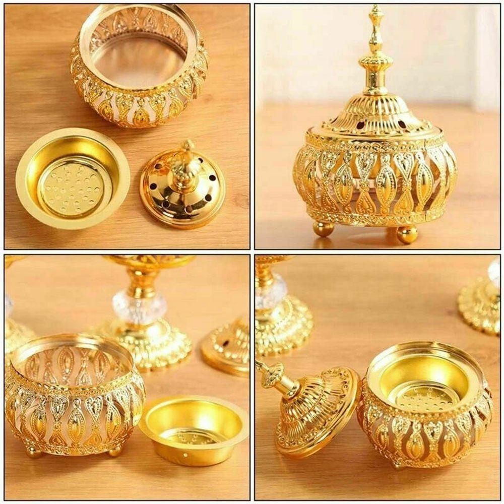 Solighter Arabian Incense Burner Emas Cendana Kerajinan furnishing Rumah Diffuser Craft Dekorasi