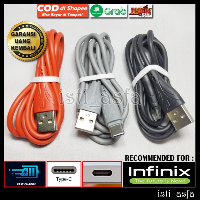 Kabel Data USB Type C untuk HP INFINIX NOTE 8 8I 10 PRO ASUS ZENFONE 3 4 5 5Z 6 7 8 PRO ROG PHONE 5 