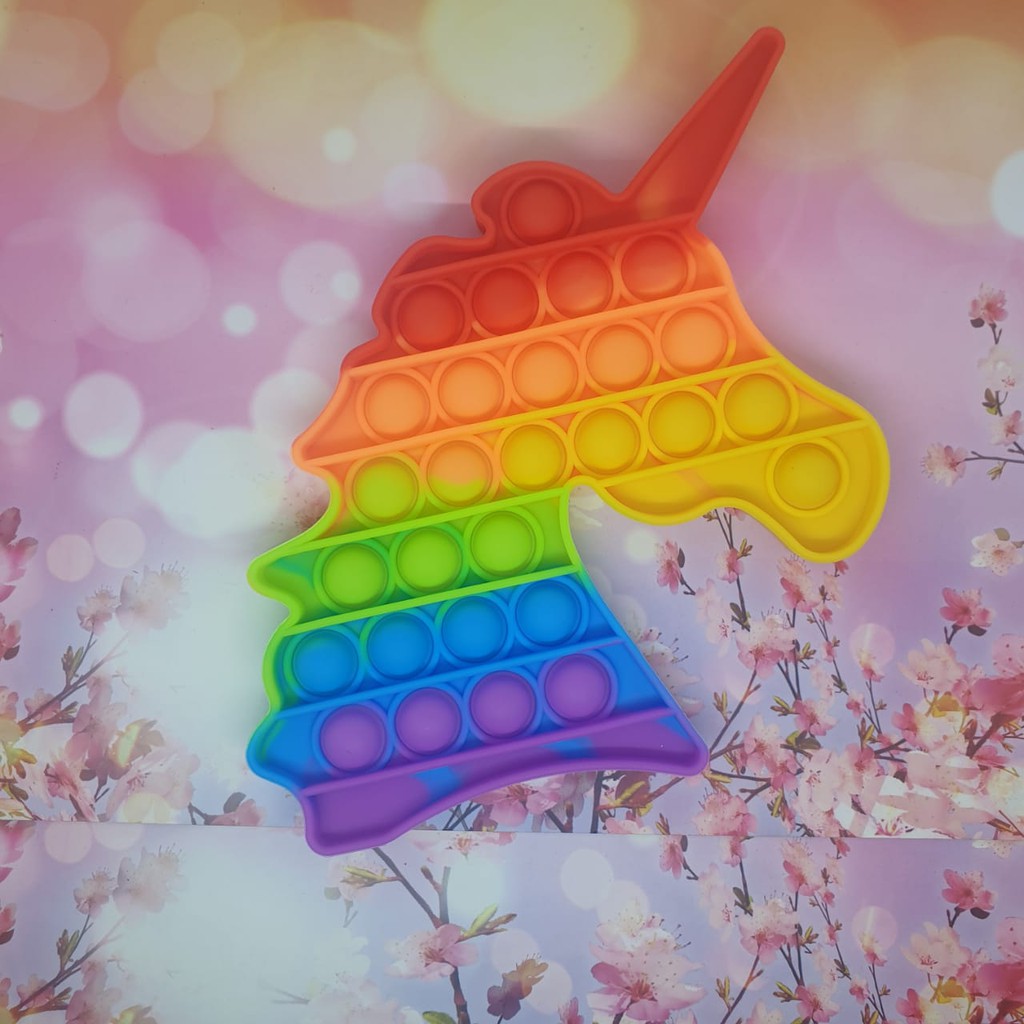 8T NEW FIDGET POP IT MURAH POP IT RAINBOW POP IT VIRAL TIKTOK-UNICORN RAINBOW