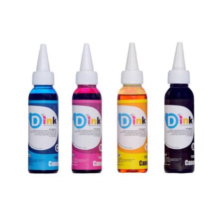 Tinta isi ulang printer canon D-ink 100ml black cyan magenta yellow universal - Ink refill Dink