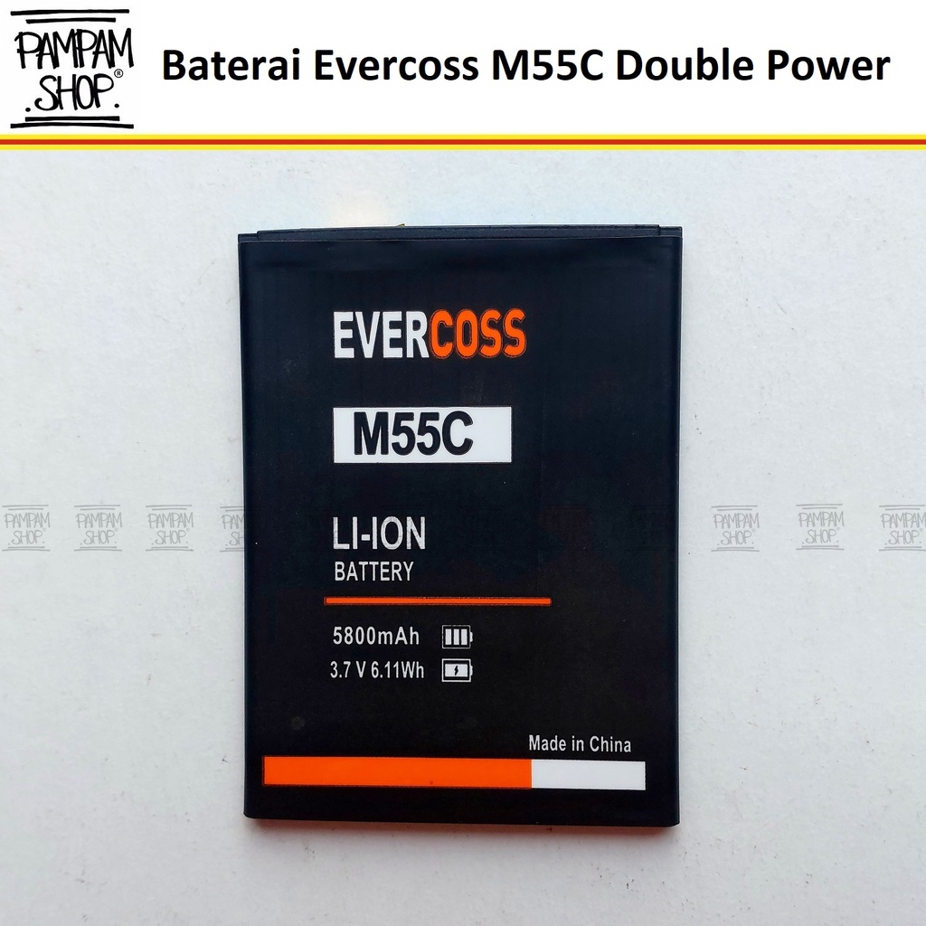 Baterai Evercoss M55C Double Power Original OEM Batre Batrai Battery Cross Evercross HP Handphone Ori