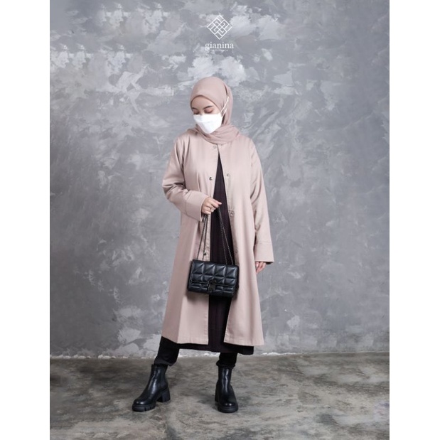 Outwear Wanita - Gianina / Kylee Cream Maxi Coat