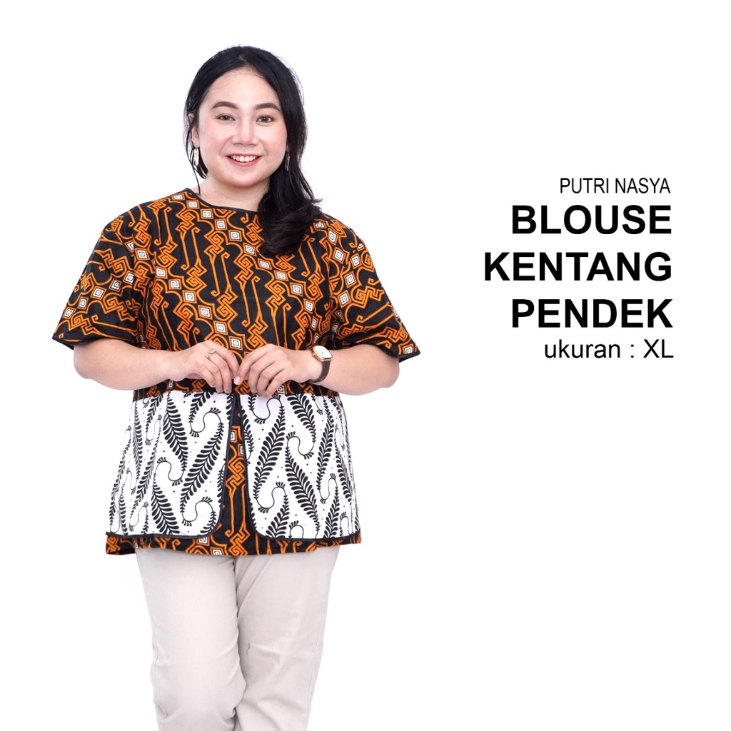 Blouse Big Size Wanita Atasan Batik Lengkap L-XL-2L-3L-4L-5L-6L-7L Model Blus Jumbo Seragam Batik / Atasan Formal Kantor Wanita Big Size