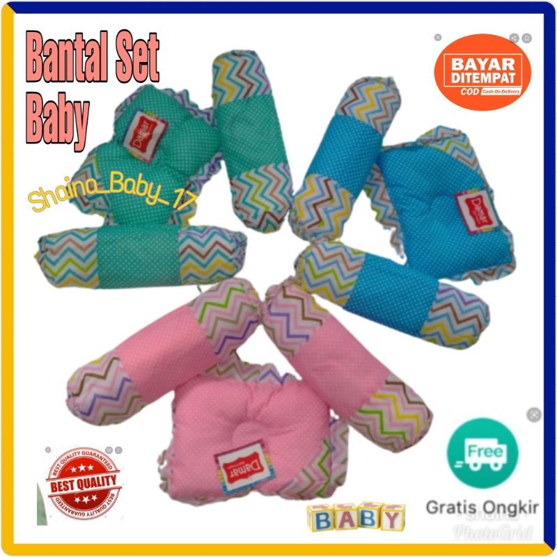 Bantal Guling Set Bayi 1 Bantal 2 Guling Anti Peyang Motif Newborn Baru Lahir Murah Sarung Guling Dapat Dicuci Dan Diganti