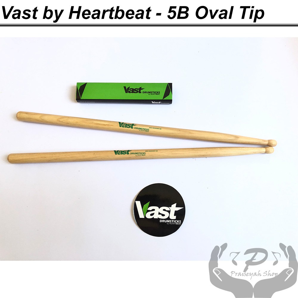 Stick Drum 5A 5B 7A Vast by Heartbeat Oval Tip Hickory Natural