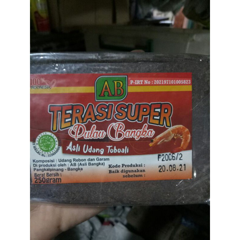 

Terasi Super Pulau Bangka asli Udang Toboali 250gr