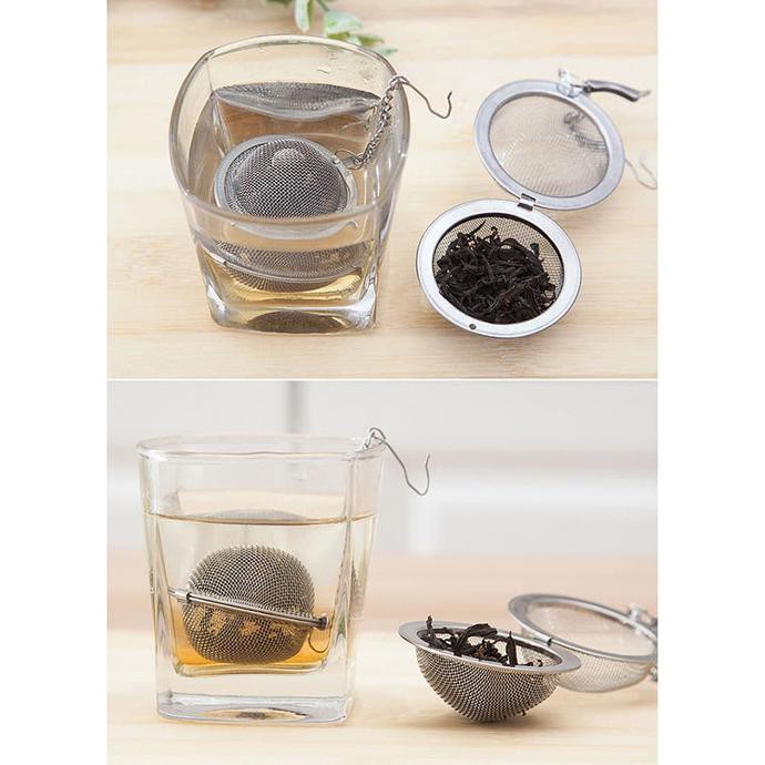 

Teh-Bubuk- Filter Saringan Teh Reusable Tea Infuser Strainer - K520 - Silver - 50mm -Dijamin-Halal.
