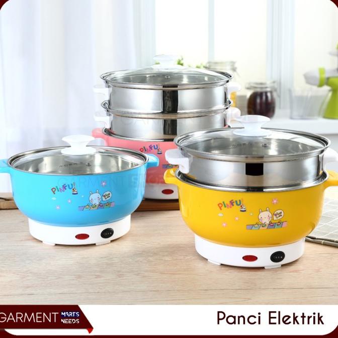 Panci Listrik Stainles Kukus Teflon Serbaguna Multifungsi Panggang BBQ