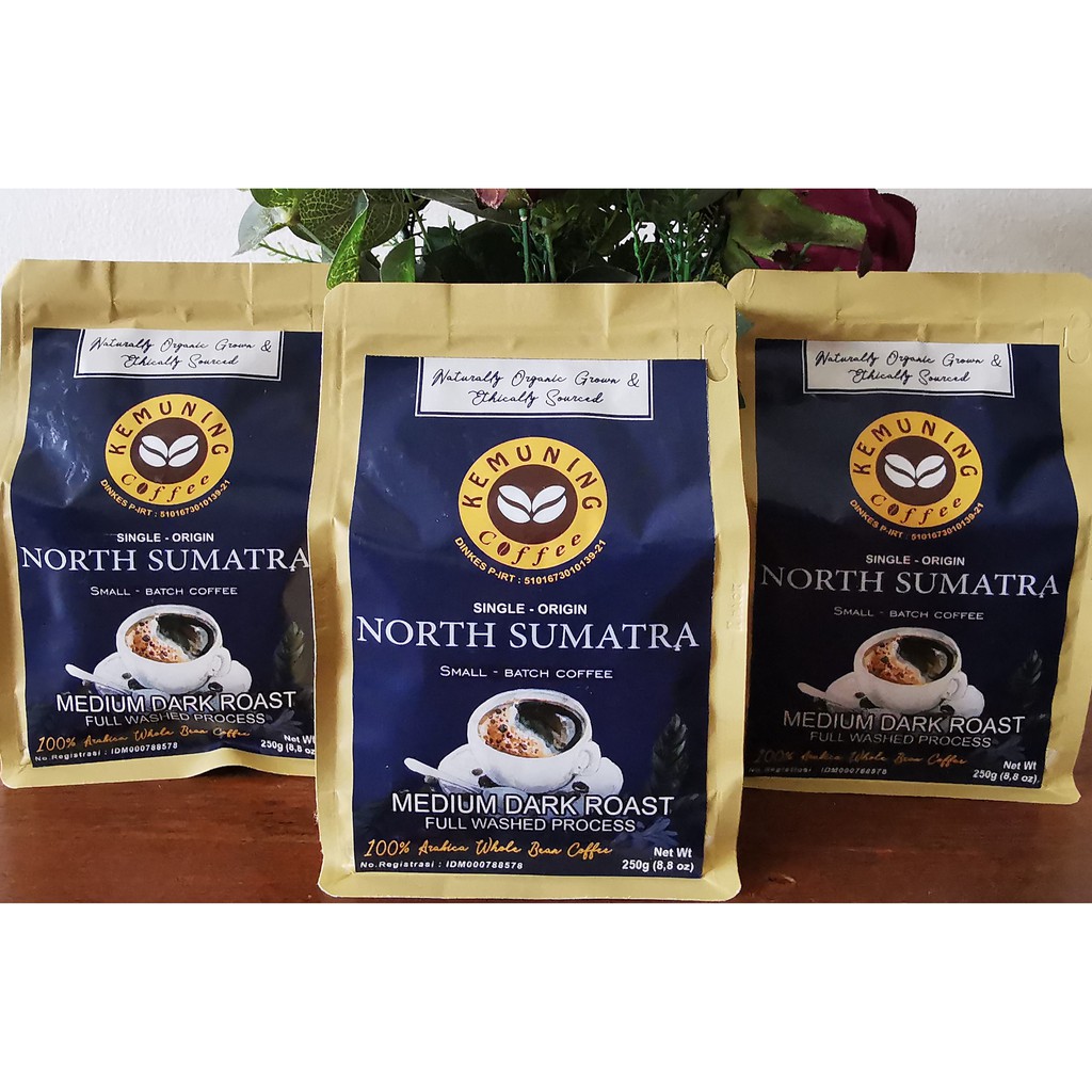 

KEMUNING NORTH SUMATRA 250g ARABICA SINGLE ORIGIN WHOLE BEAN COFFEE (BIJI KOPI ARABIKA)