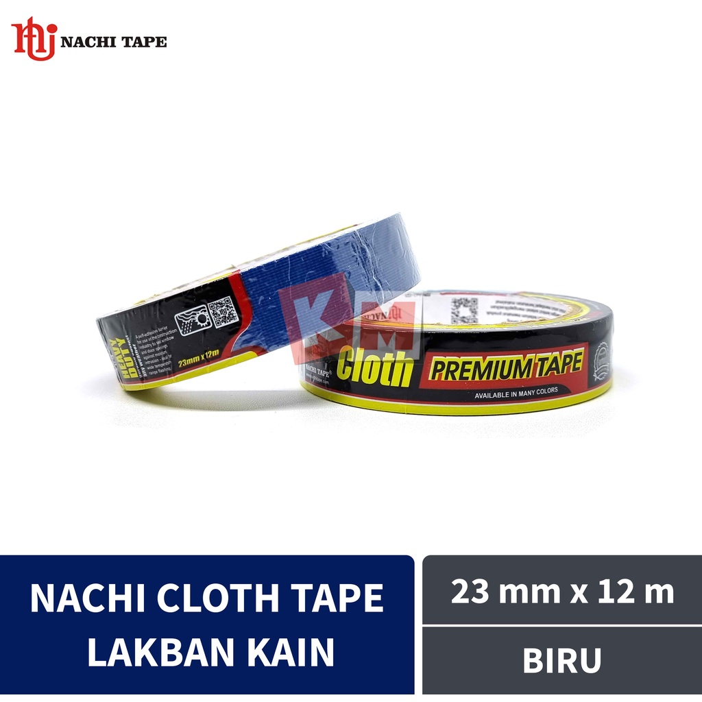 Lakban Kain Biru Nachi Cloth Tape 23 mm / 1 Inch x 12 meter / 23mm