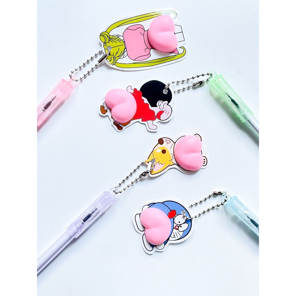 TERBARU PULPEN GEL TINTA HITAM / PEN GANTUNGAN KARTUN CUTE ! PULPEN BOLPEN PENA LUCU UNIK TERMURAH BISA COD READY-1