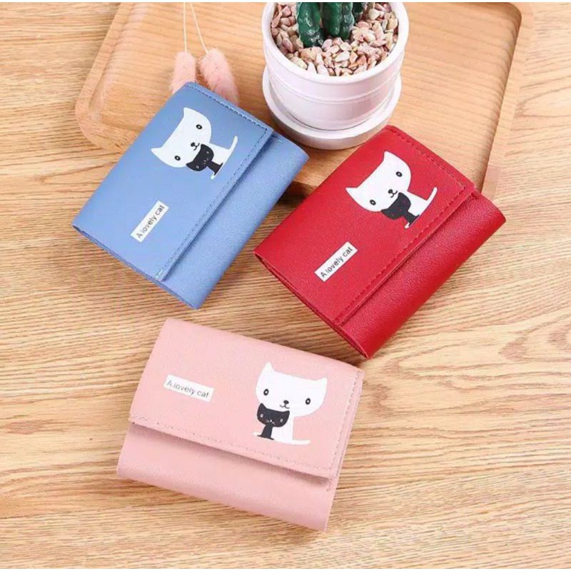 DOMPET LIPAT WANITA GAMBAR KUCING DOMPET WANITA