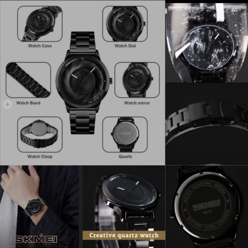 Jam Tangan Pria Analog Rantai SKMEI 9210 Fashion Casual Original