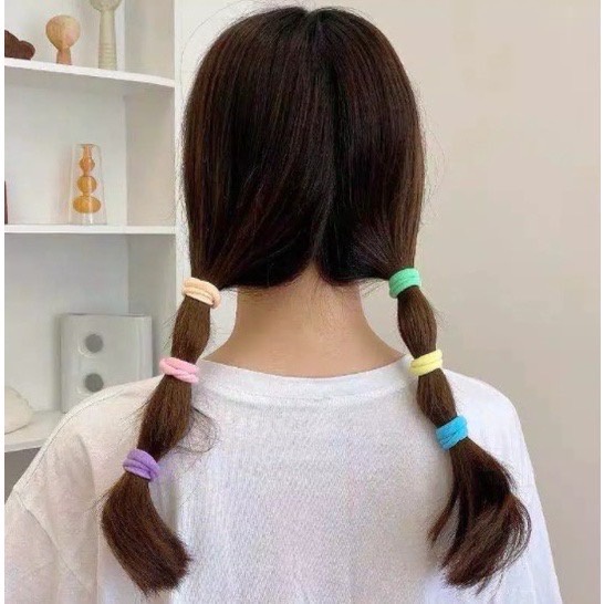 [KD] Karet Rambut Donat / Ikat Rambut Donut isi 50 pcs / lkat Rambut Korea warna warni