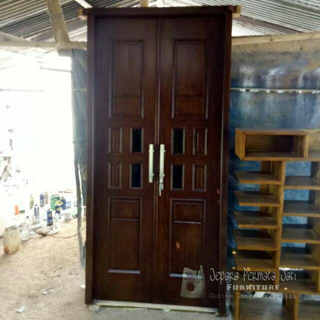 Kusen pintu utama minimalis kayu jati