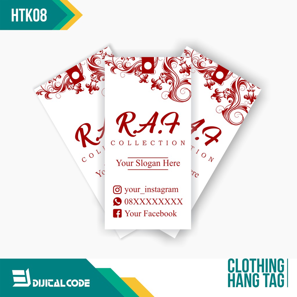 

HTK08 Hang Tag Label Produk Baju Celana Pakaian 4x8 cm